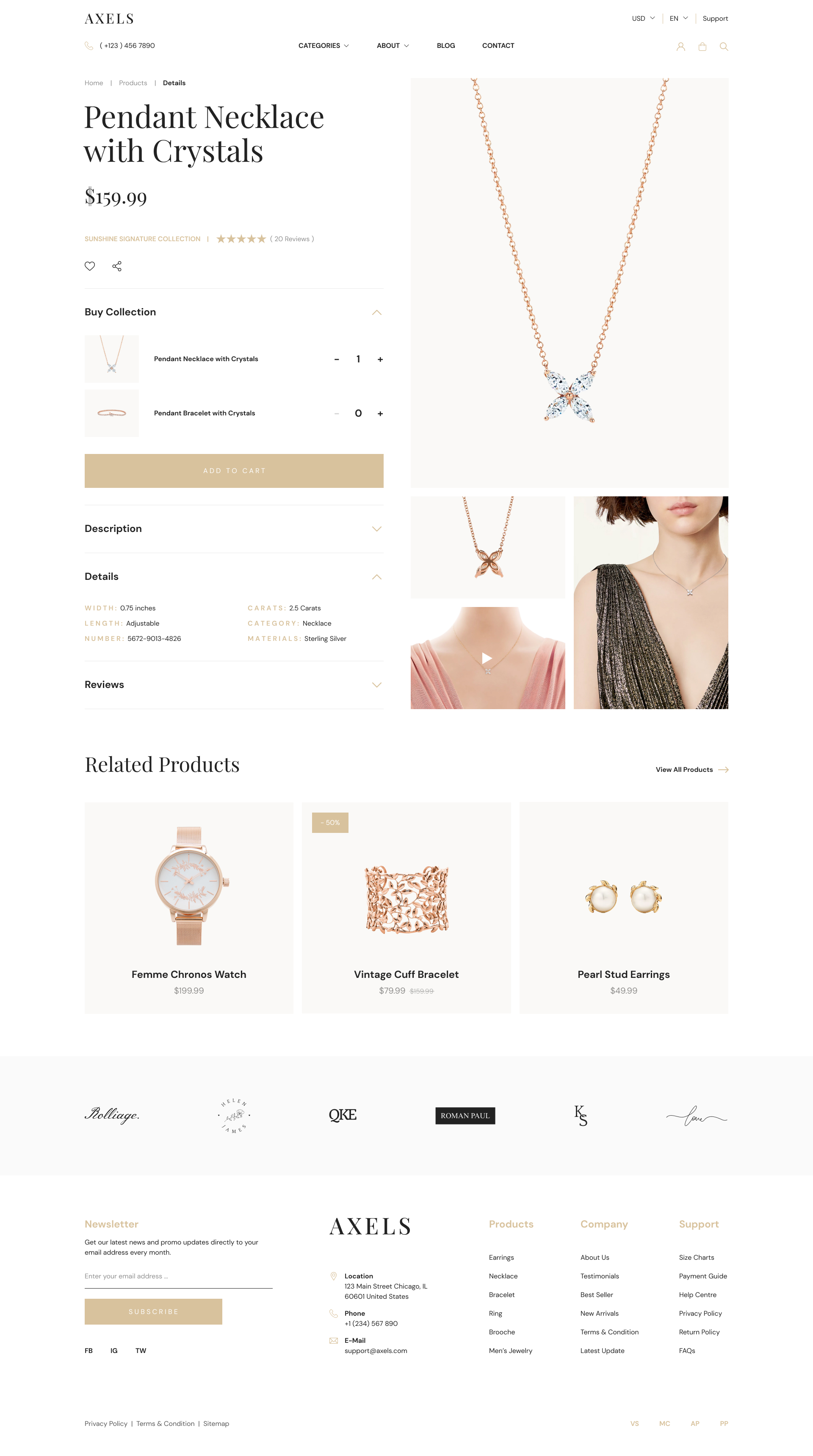 Axels Jewelry E Commerce Website UI Figma Template By Peterdraw